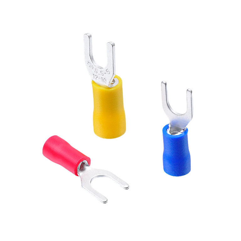 SV Series Insulated Spade Terminal Red Copper Fork Pre-Insulated Cold Crimp Terminal
