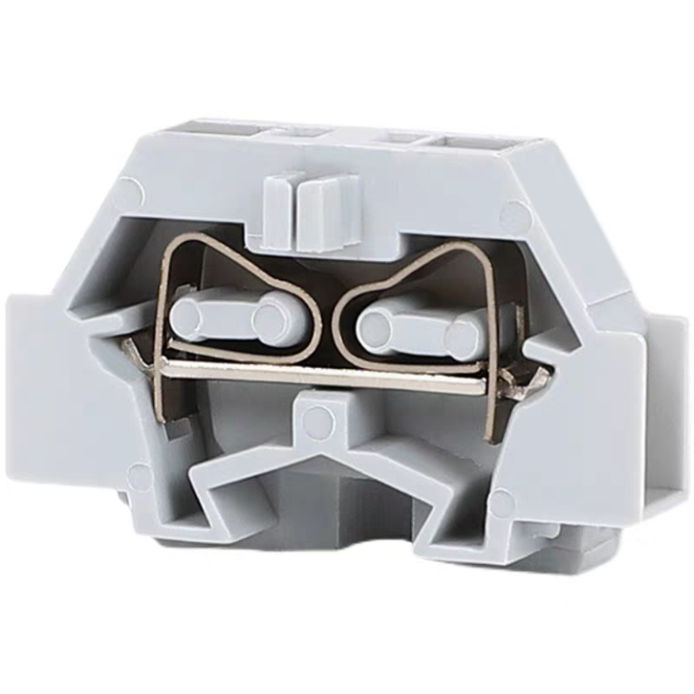262-301 grey 2 wire cage clamp din rail feed-through terminal block with fixing flange 0.08-4mm² wiring connector