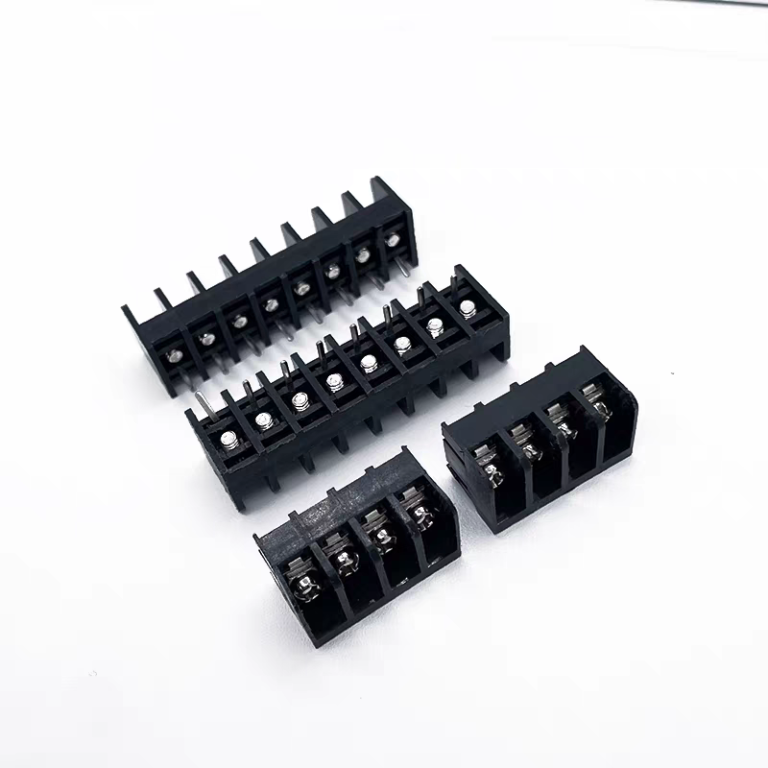 HB611 6.35mm pitch 2-12P open type black barrier PCB power terminal block