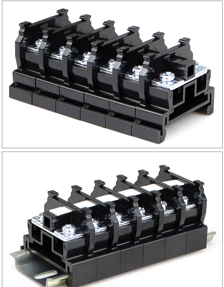 TBR series DIN35 rail mounted modular copper screw terminal block for electrical cabinet power wiring