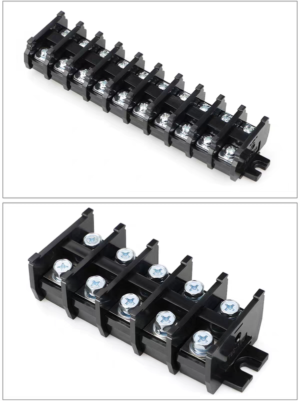 TBC series DIN35 rail double screw modular copper terminal block for industrial cabinet wiring connection