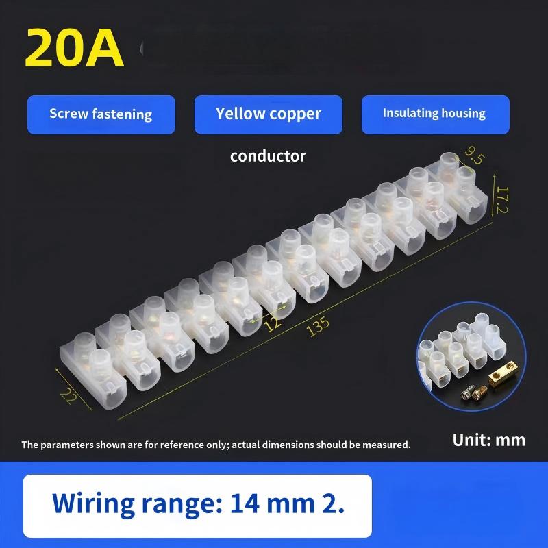 20A High Current Terminal Block Barrier Type Electrical Wiring Terminal