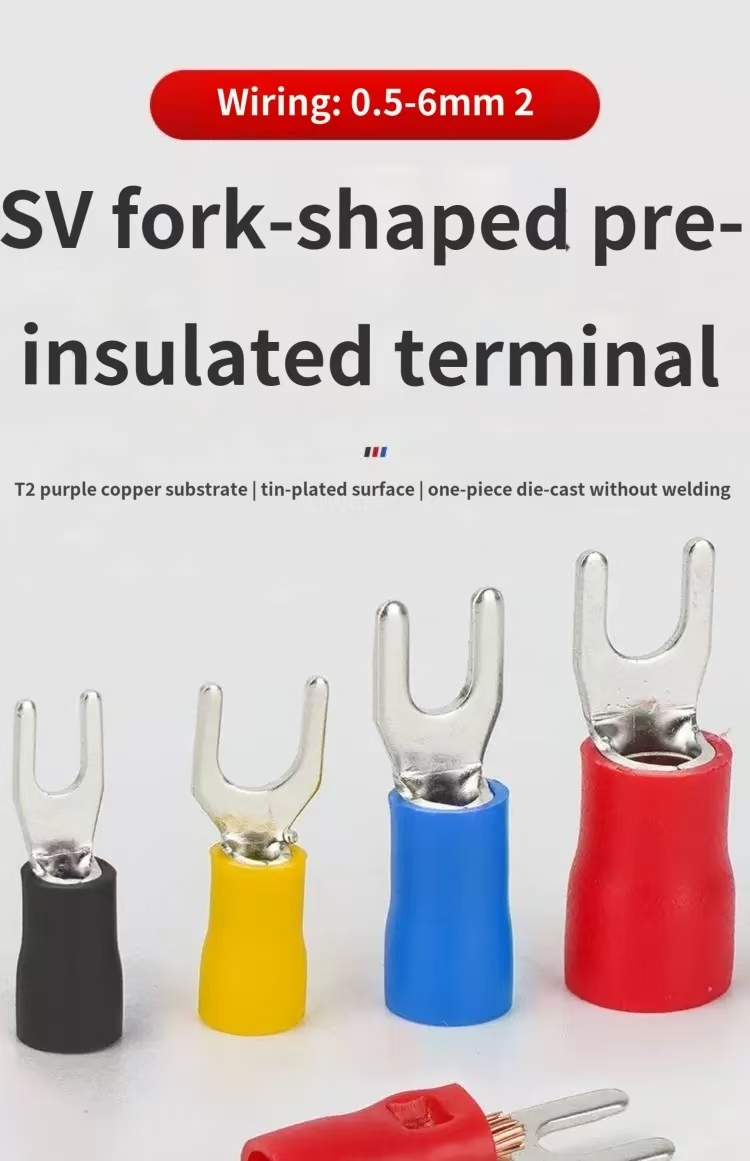 SV fork pre-insulated terminals color code black yellow blue red 0.5-6mm2