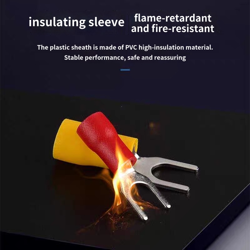 Four step crimping process for SV fork pre-insulated terminal