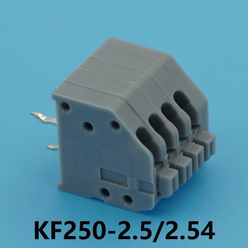 KF250 spring terminal side view with PCB pins